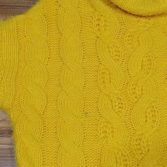 Sun + Moon Yellow Turtleneck Cable Knit Sweater Size XS - Picture 10 of 13